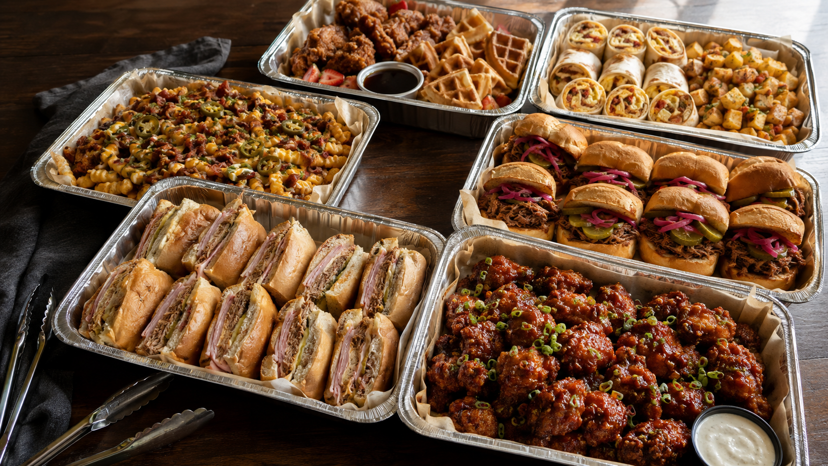 Catering spread from The Lover's Bite